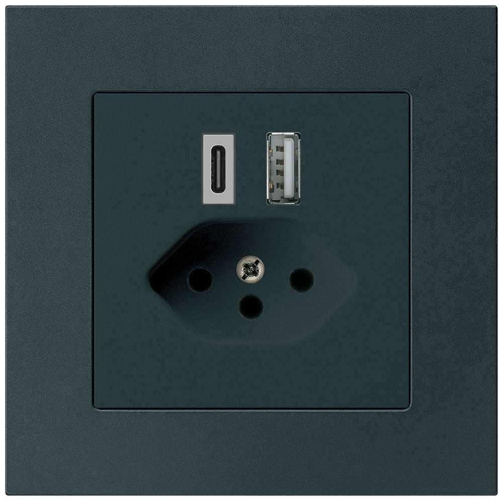 Prise de charge USB ENC kallysto.pro 18W PD 1×type A 1×type C T13 noir