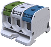 Bloc de distribution Bals RKA 50 3P 150A 3×entrée 3×sortie 4…50mm² vt/gr/bl