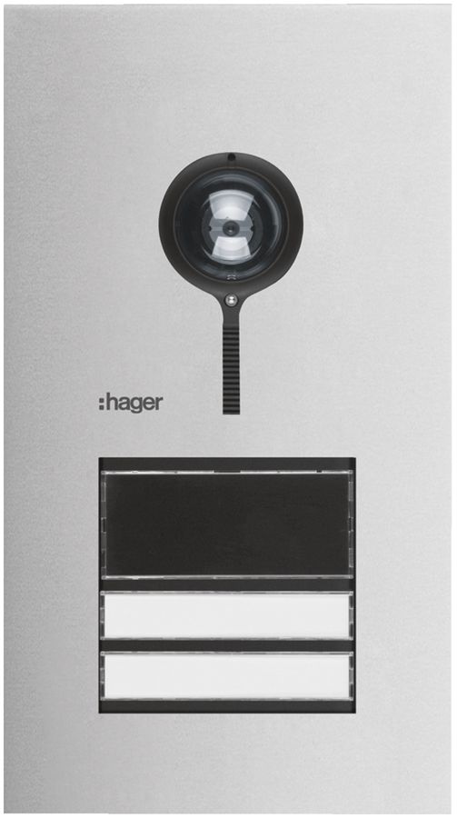 Postazione video esterna Hager elcom.one 2-fili con LED per 2appartamenti ac-pr