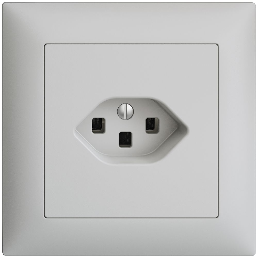 Prise ENC EDIZIOdue T23 16A gris clair, avec bornes enf.