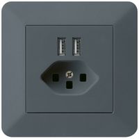 UP-Steckdose 2×USB & T23 kallysto.trend 2400mA anthrazit