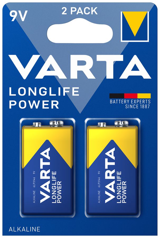 Pila alcalina VARTA Longlife Power 9V blister à 2 pezzi