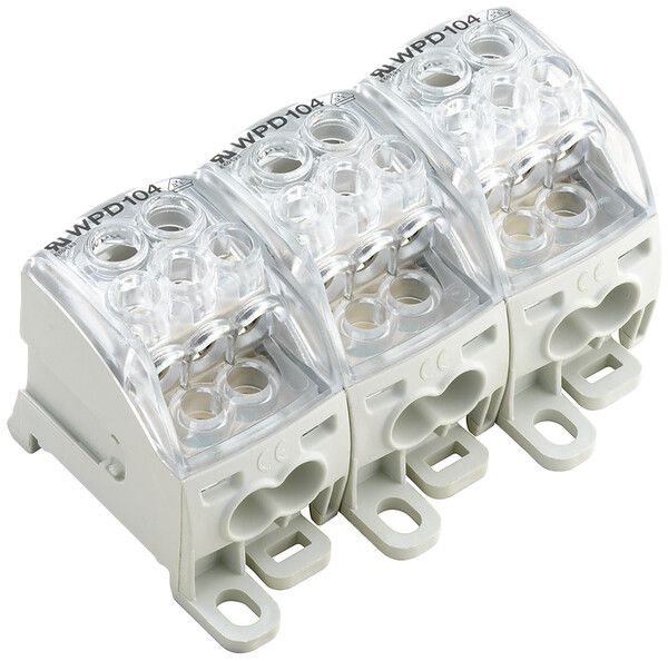 Blocco di distribuzione WM WPD 304 1P 164A 3×ingr 15×usc 1.5…16mm² 1.5…25mm²