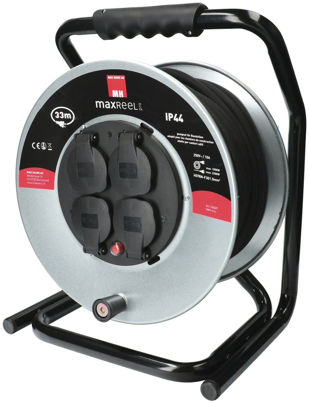 Enrouleur de câble MH maxREEL 33m 3×1.5mm² 4×T13 GDV