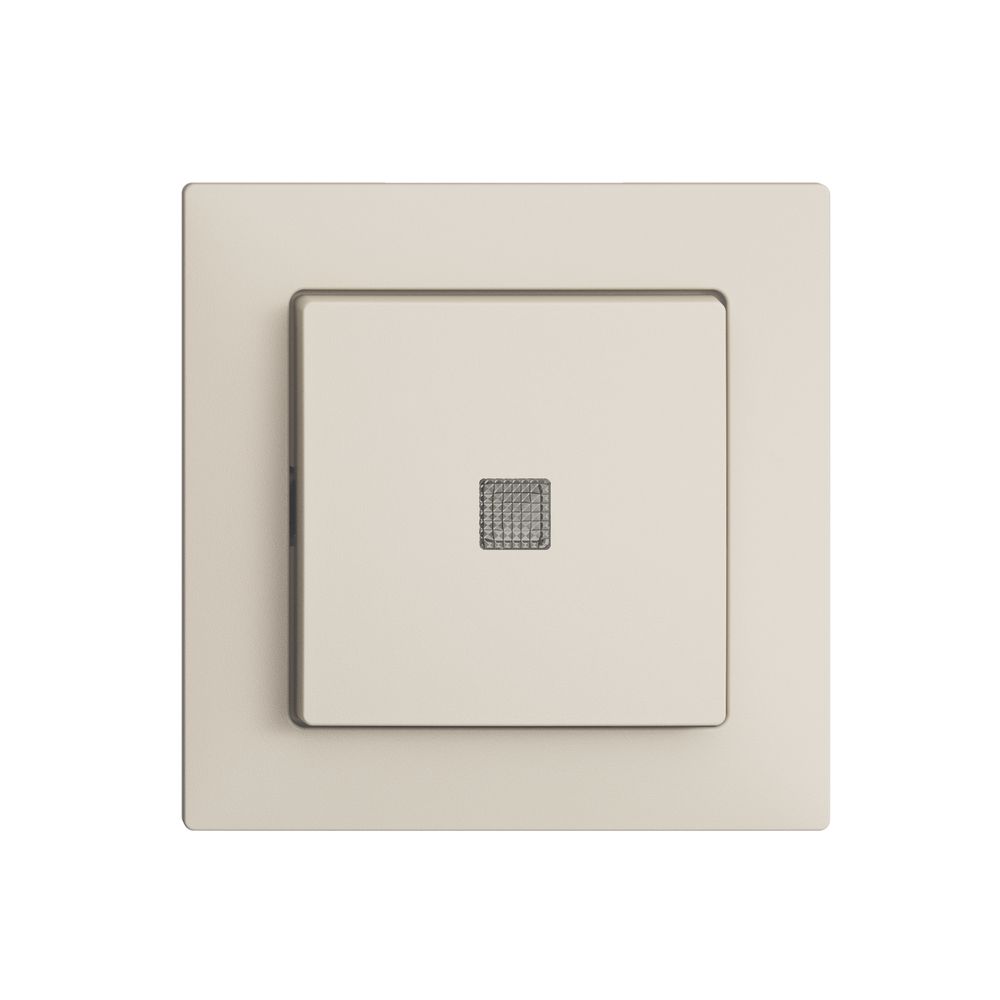 UP-Leuchttaster EDIZIOdue A-R/1P crema, mit Linse, LED, 60×60mm