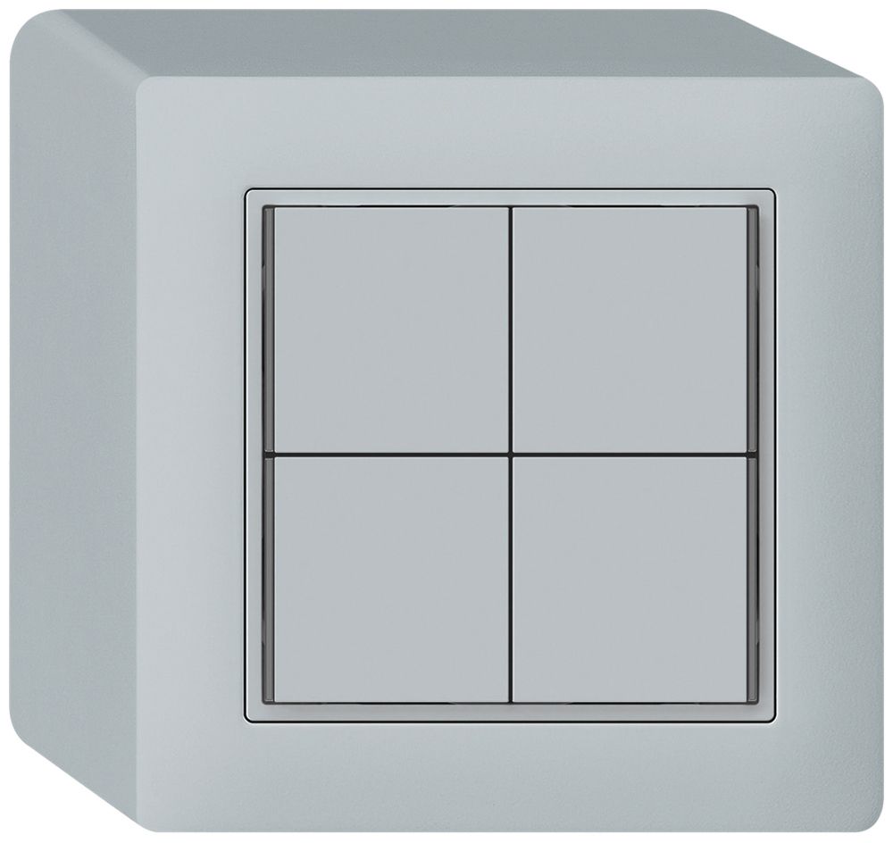 Poussoir KNX AP KAL 4×touches 4×points actionnables LED gris