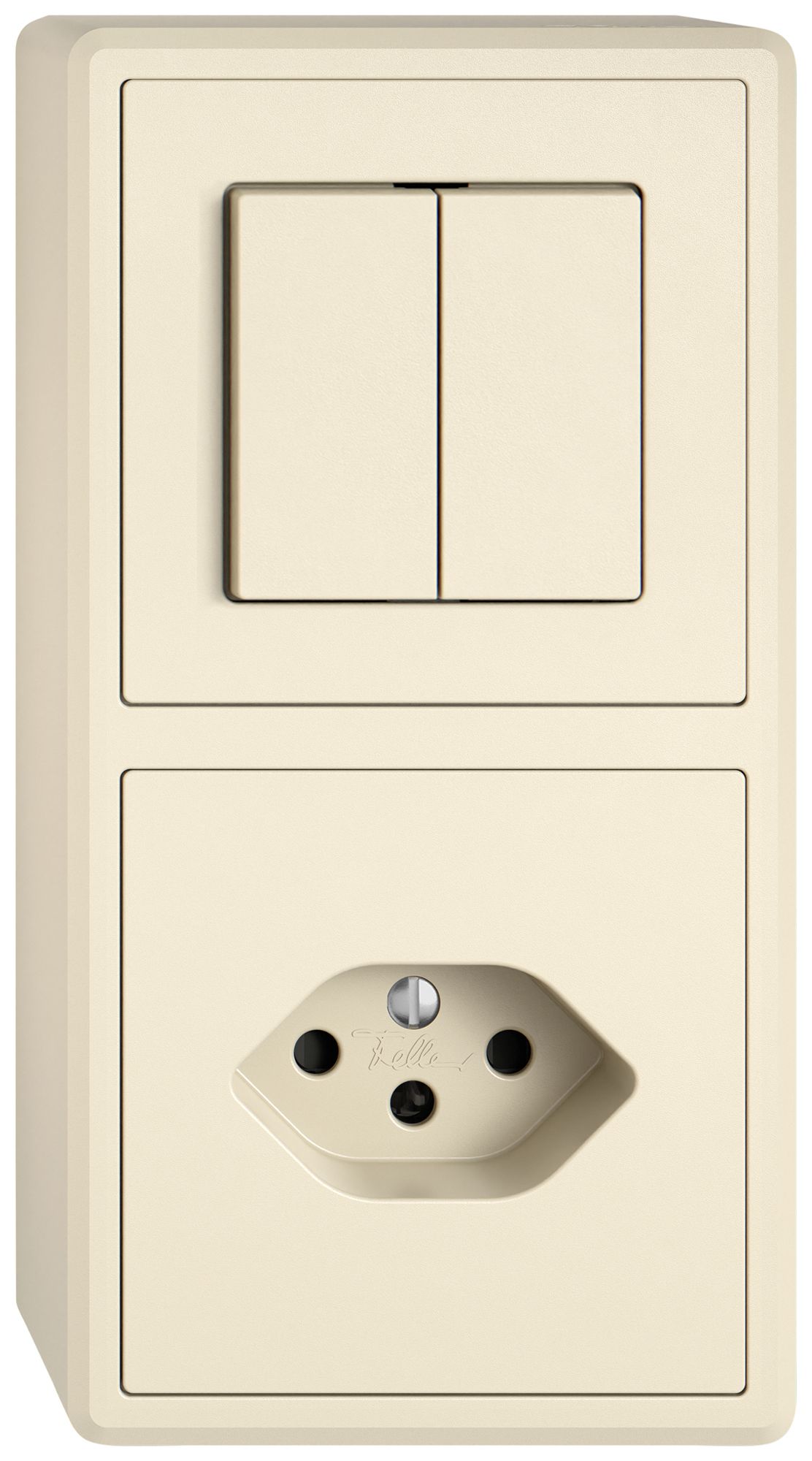 Combinazione AP EDIZIO.liv SNAPFIX® 2×1 140×74mm schema 1/3+3/1L+1×T13 crema