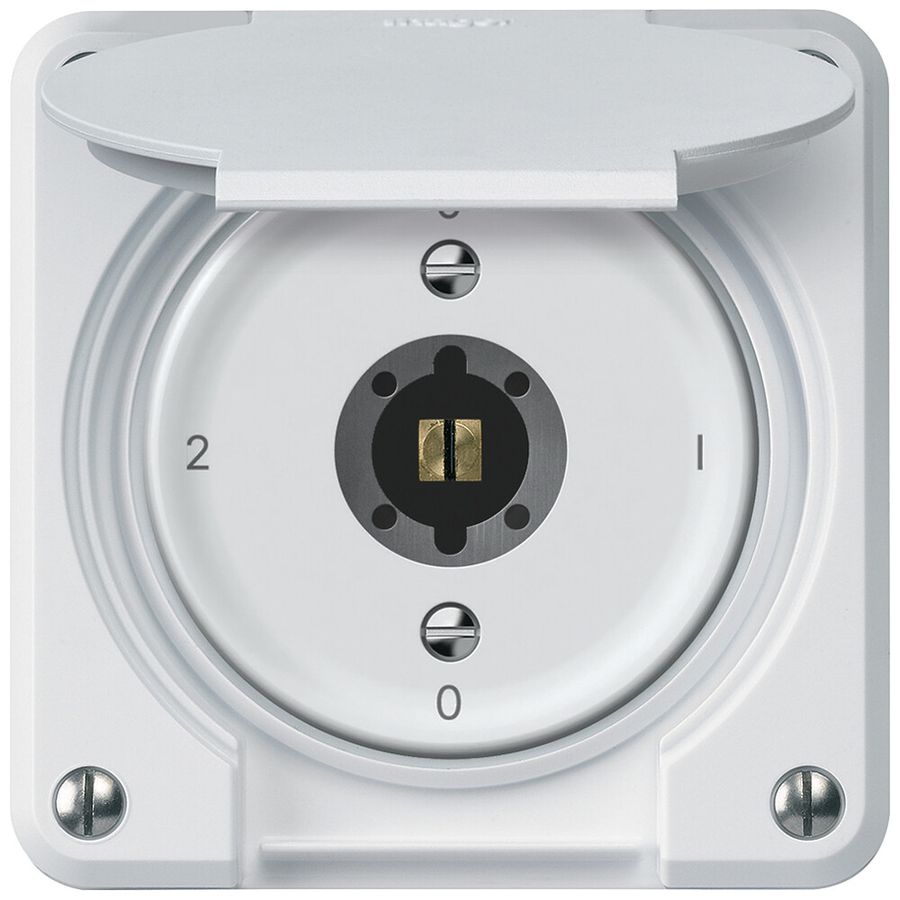 Interruttore a chiave robusto commutatore 16A 250V 86×86mm bianco
