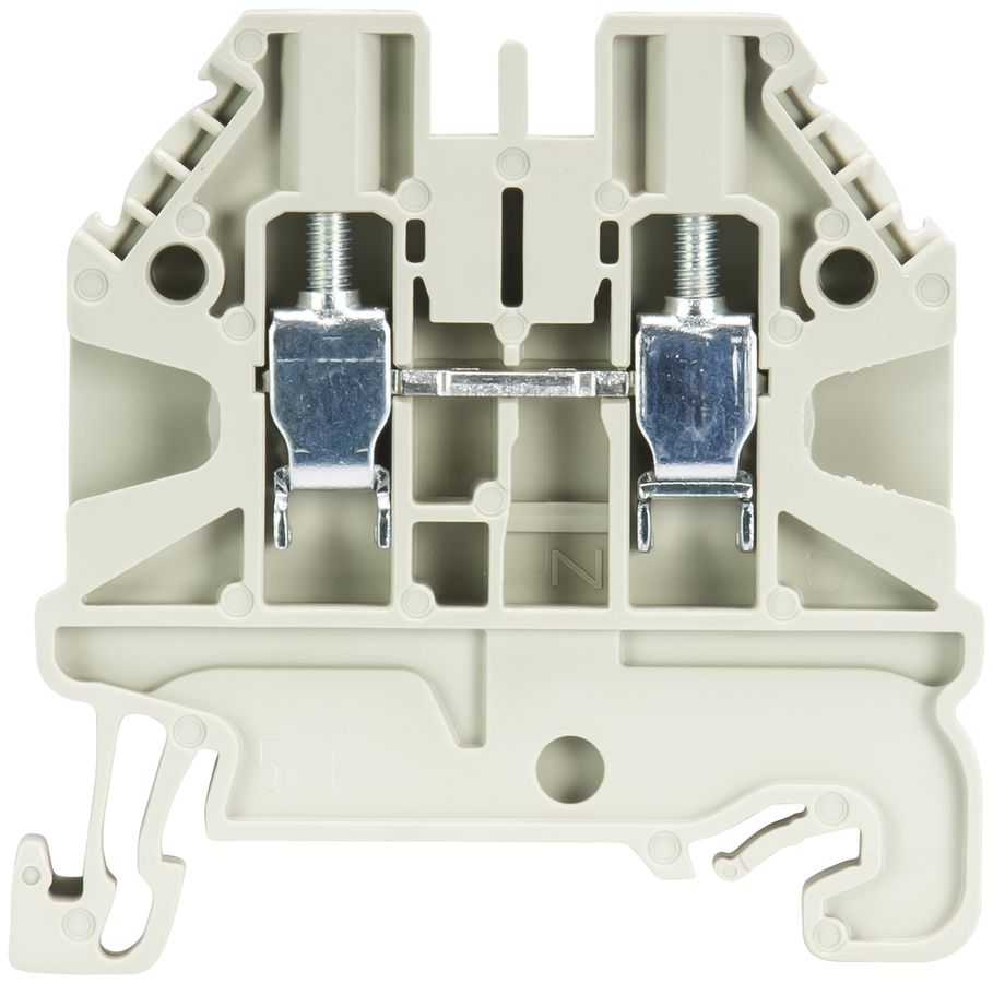 Morsetto passaggio componibile WT 0.14…4mm² 24A 1000V 2×vite 1 pi.guida 35mm gr