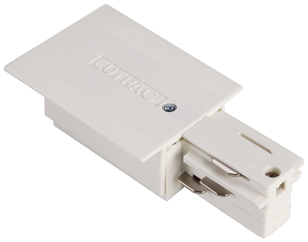 Endeinspeiser SLV für EB-Stromschiene EUTRAC 3-phasig, PE rechts, weiss