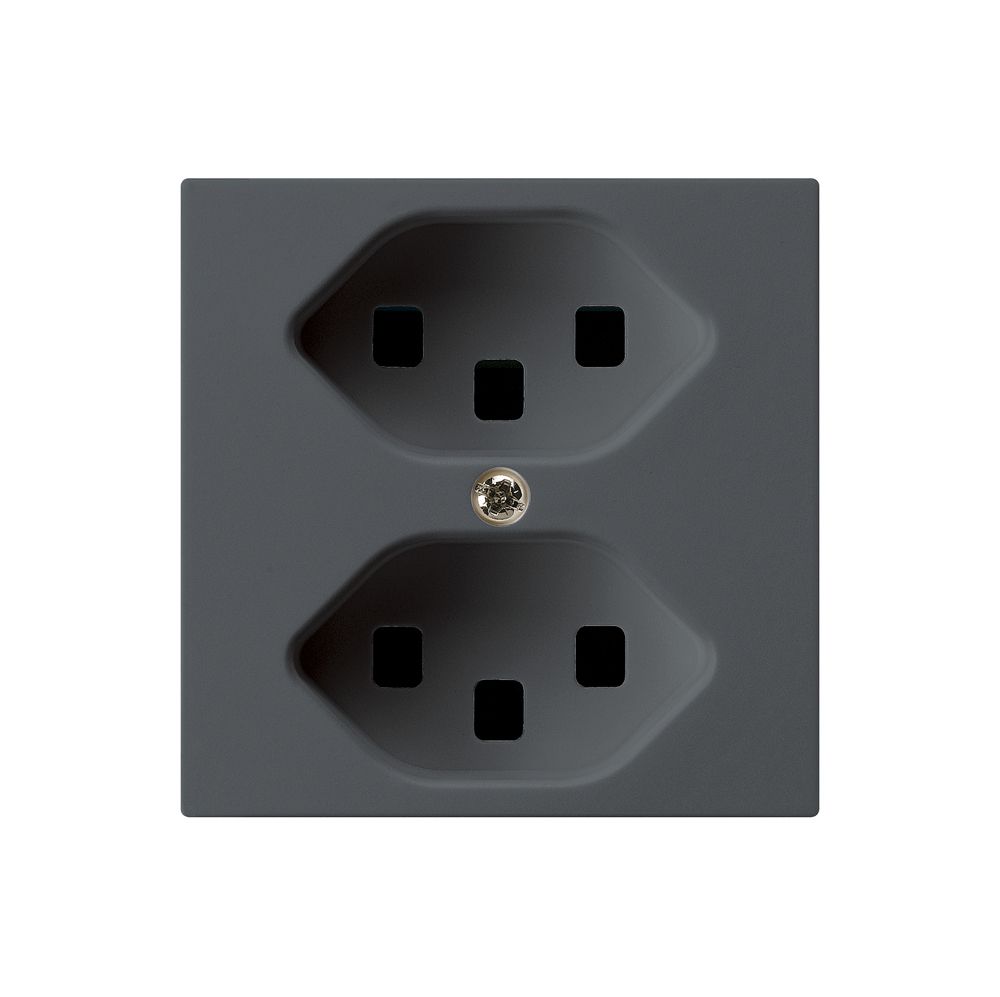 Steckdose kallysto 2×T23 anthrazit mit Steckklemmen