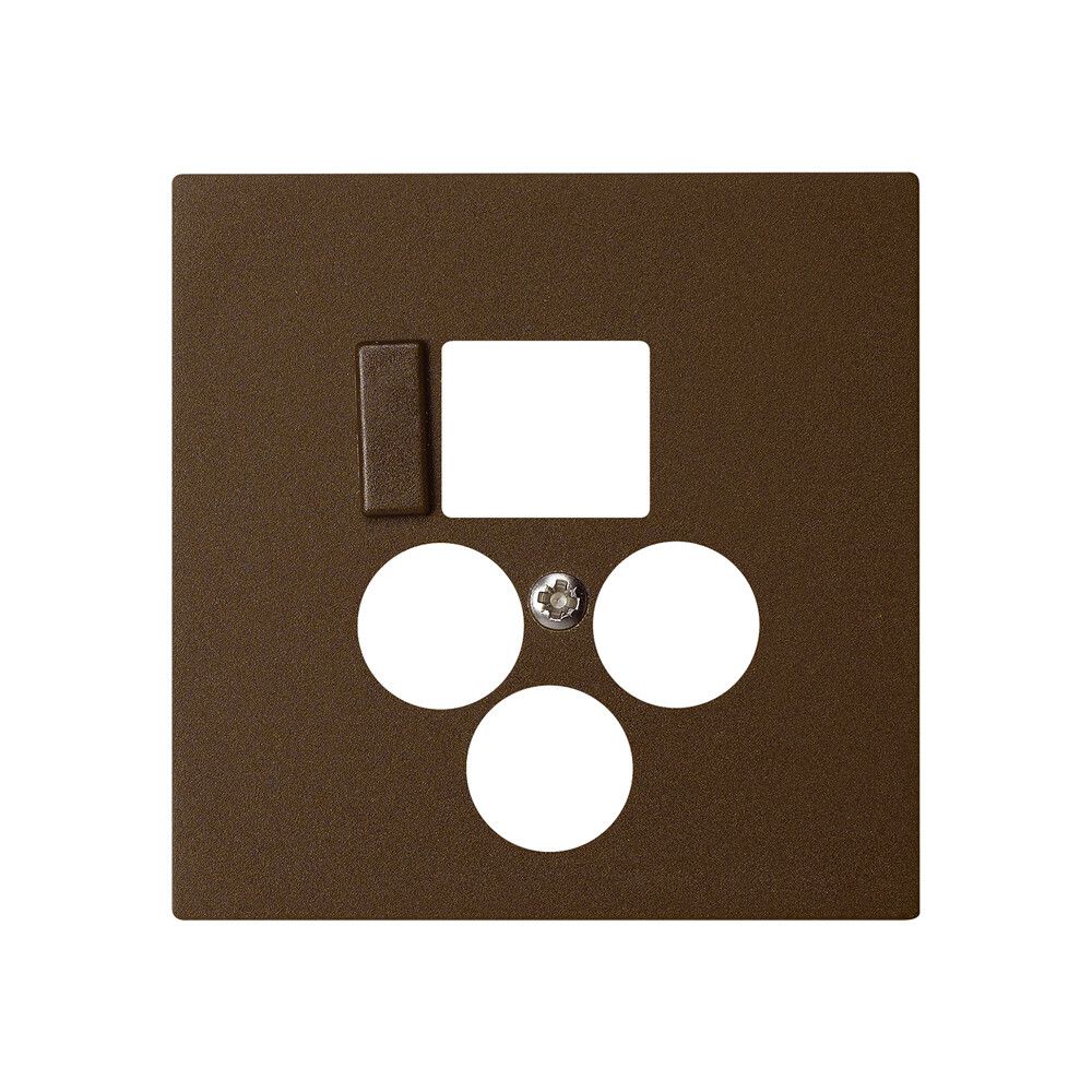 Placca frontale 3×coas+1×RJ45 kallysto multimedia R&M marrone