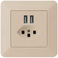UP-Steckdose 2×USB & T23 kallysto.trend 2400mA beige