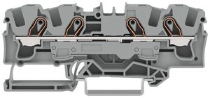 Durchgangs-Reihenklemme WAGO TOPJOB S 6mm² 41A 800V Push-in 4×1 TH35 rot