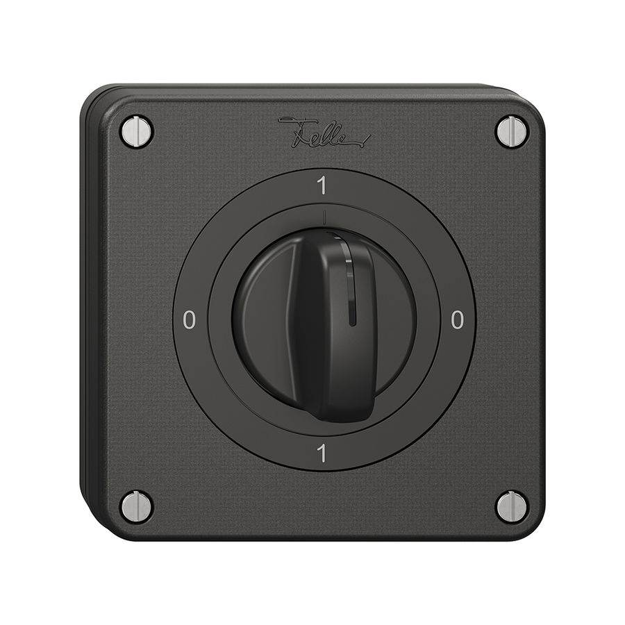 NUP-Drehschalter NEVO, 0/2L, mit Drehgriff, KS, 0-1-0-1, schwarz