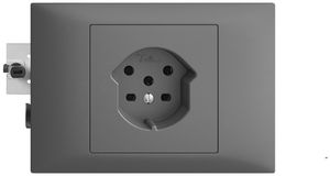 EB-Steckdose Typ 15 EDIZIOdue, 46…69mm, dunkelgrau