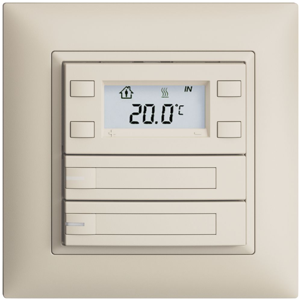 Poussoir RTH ENC KNX 2× EDIZIOdue FMI crema, avec pap.+LED RGB