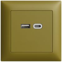 UP-Steckdose USB 18W Typ A + Typ C Feller EDIZIOdue FMI 230V 3600mA olive