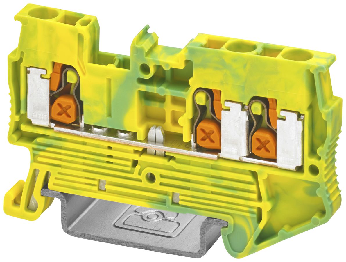 Borne de terre joignable PX XT 2,5-TWIN-PE 4mm² 3×1 DIN35 vt-jn