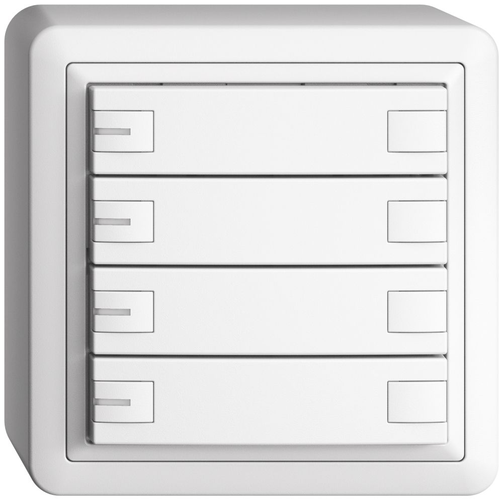 Poussoir AP KNX 4× EDIZIOdue blanc RGB avec LED