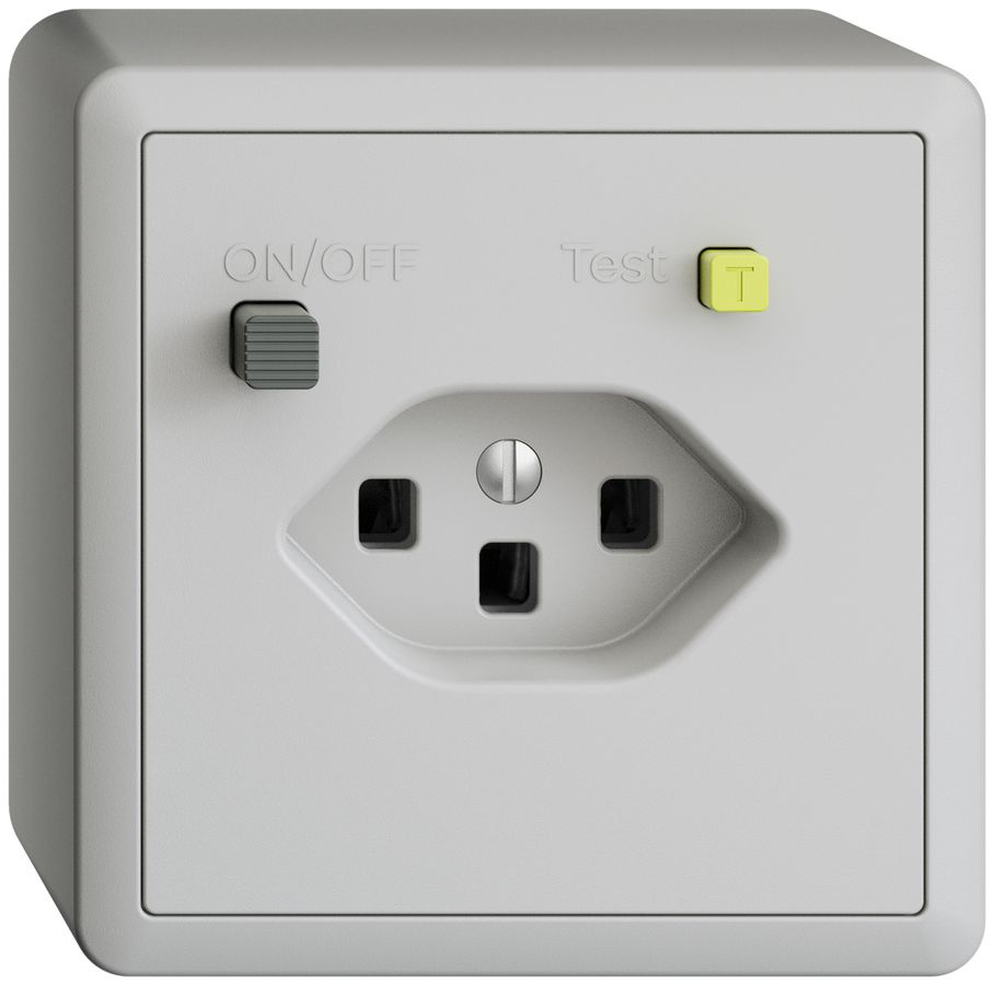 AP-Steckdose EDIZIOdue T23 FI 30mA hellgrau