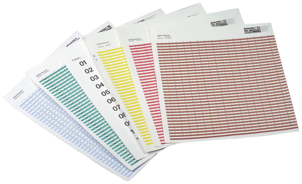 Bezeichnungsbogen R&M VS Modular A4 261-280 blau/orange