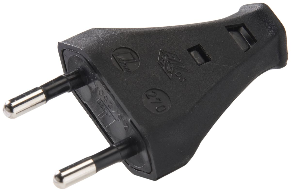 Spina tipo T26 ELBRO 2L 2.5A 250V 2×0.5…0.75mm² nero