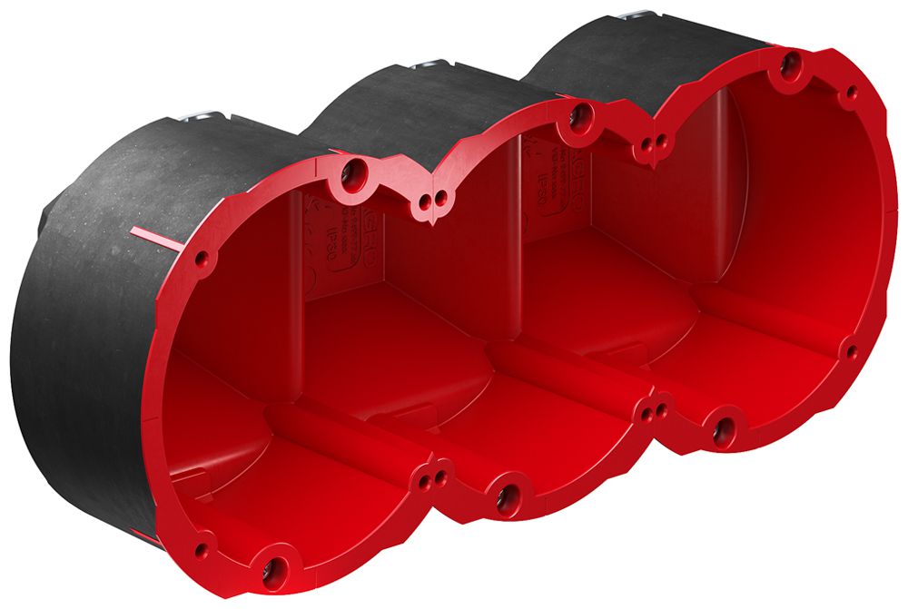 Hohlwanddose AGRO Quickbox Maxi 3×1 Ø83mm EI30-EI90