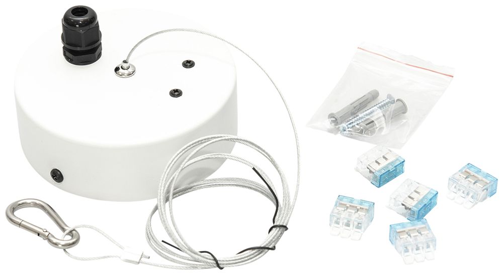 Seilabhängung-Set DOTLUX CAPPUCCINO Stahl Ø150×2000mm weiss