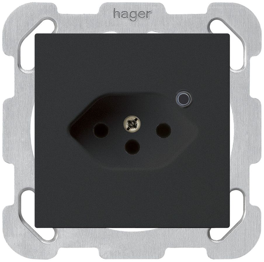 Presa INC Hager kallysto 1×T13 illuminato B nero