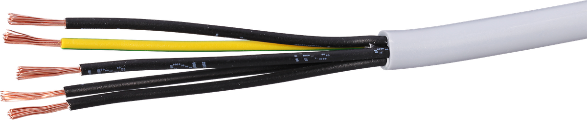 Câble de commande LiYY 5×0.75mm² numéroté gris