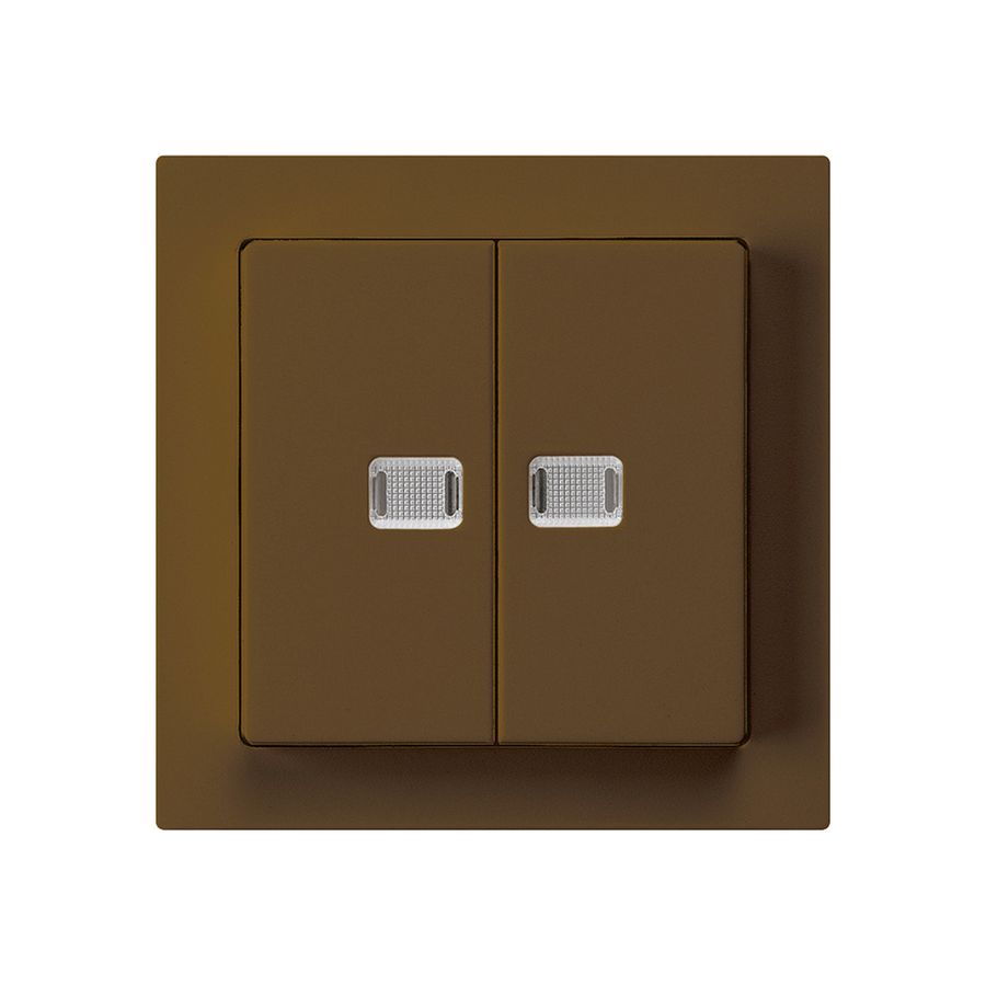 UP-Leuchtdruckschalter kallysto 1/3+3/1L mit 2 Linsen braun