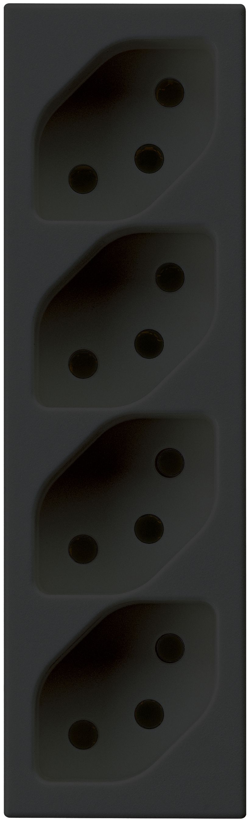 EB-Steckdose Hager 4×Typ 13 1×geschaltet FLF schwarz