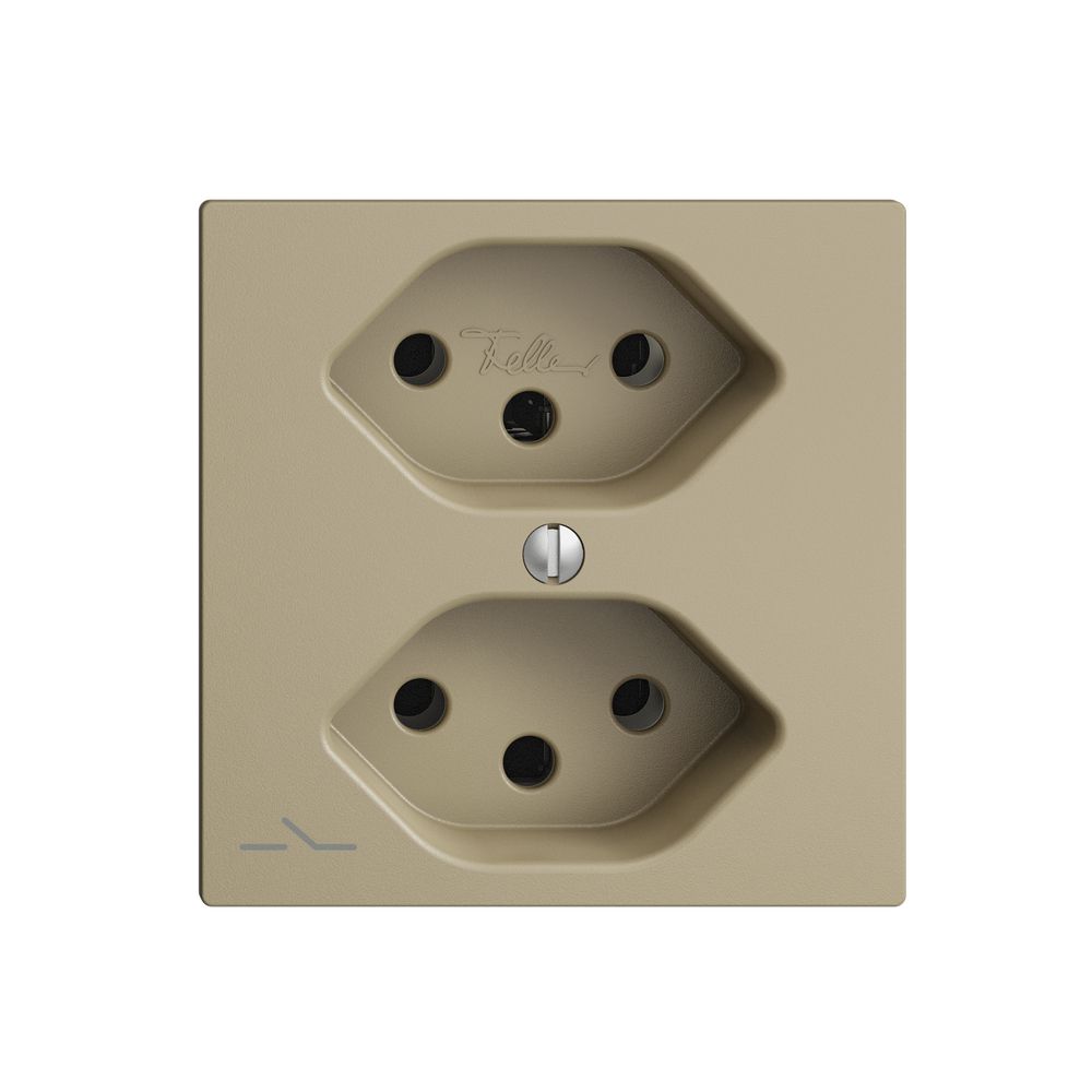 UP-Steckdose EDIZIOdue 2×T13 1×S sand mit Shutter