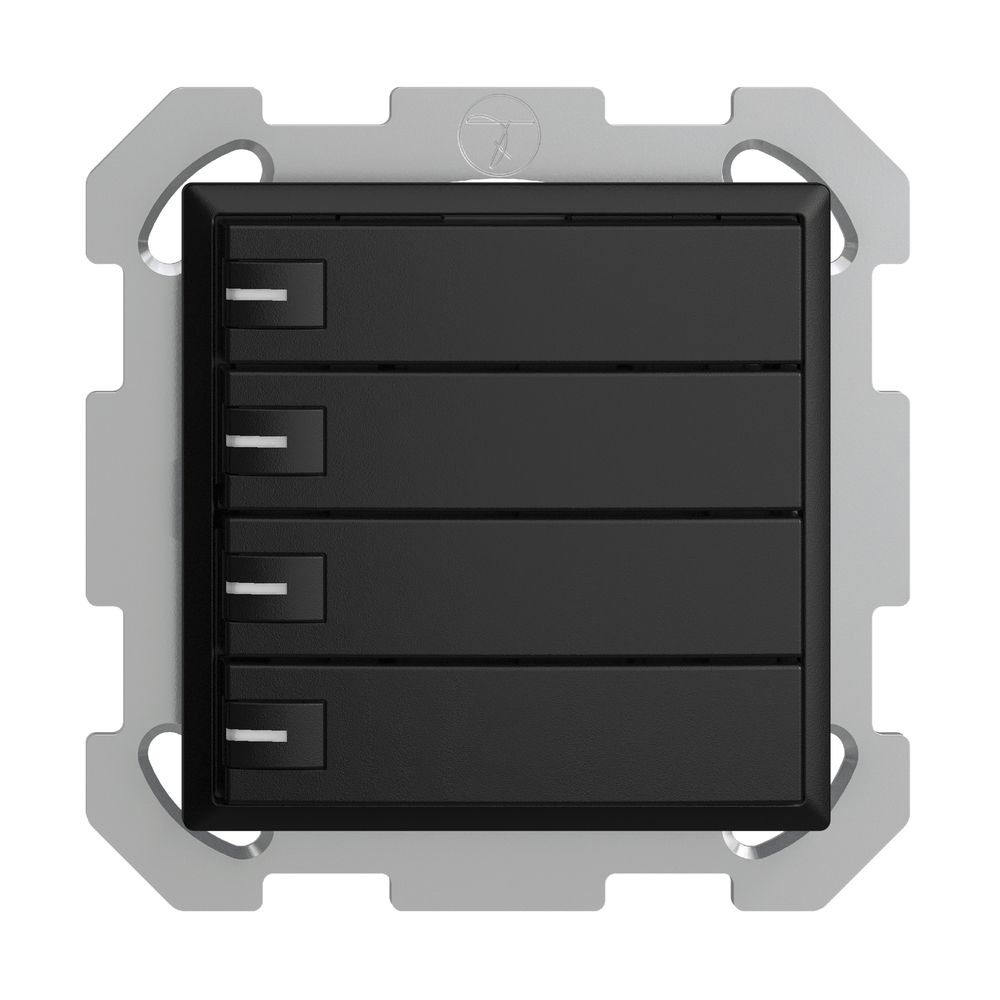 Pulsante INC KNX 4×EDIZIOdue nero RGB con LED