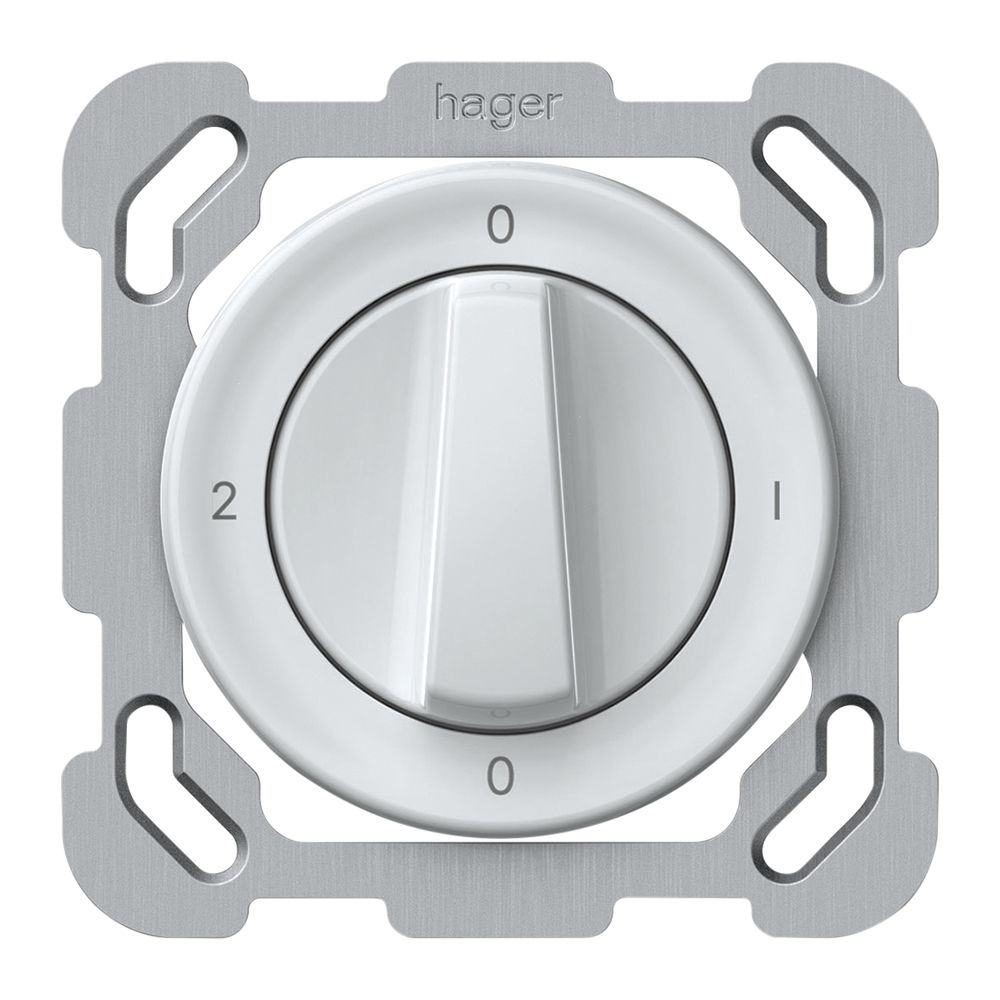 UP-Drehschalter origin Umschalter 2/1L 16A 250V 0-1-0-2 77×77mm weiss