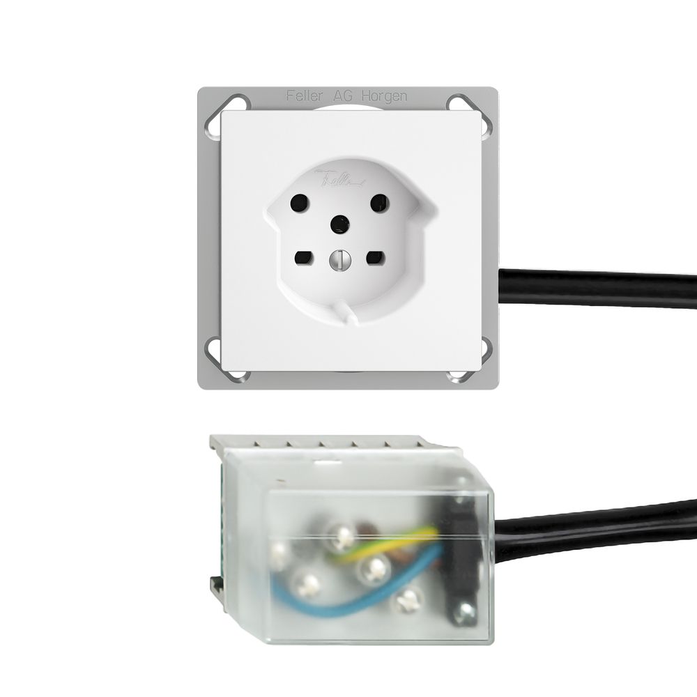 EB-Steckdose EDIZIOdue T15 weiss für Flachkabel Powerbus