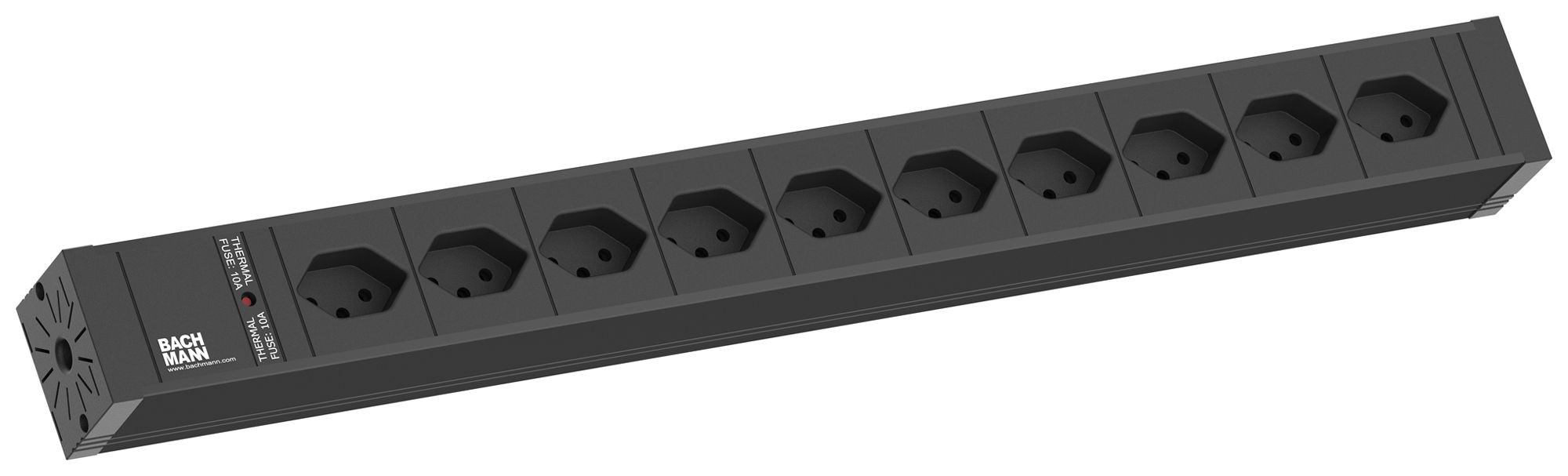 Steckdosenleiste BACHMANN 10×T13 2m schwarz