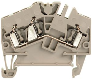 Borne de passage Weidmüller ZDU 2.5-2/3AN connexion à ressort 2.5mm² TS35 beige