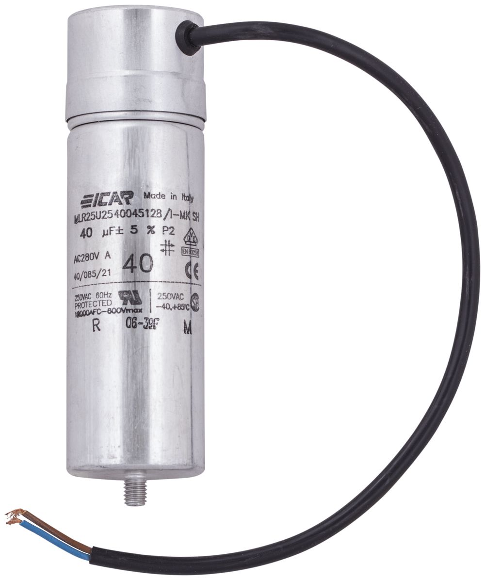 Condensatore ICAR MLR25U2540045128/I-C 40µF 400V per avviamento Ø45×128mm