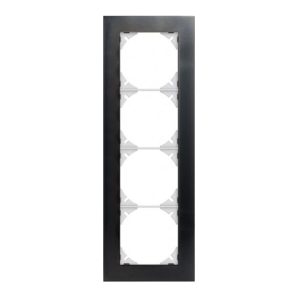 Abdeckrahmen EDIZIOdue prestige 4×1 schwarzgold poliert