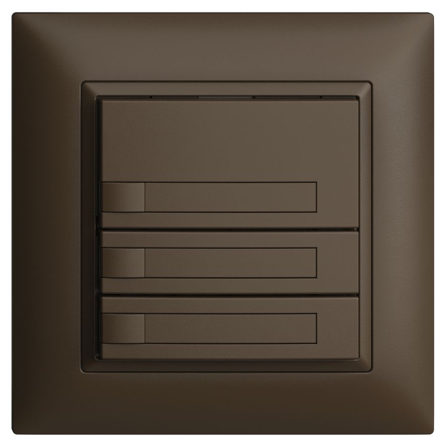 UP-KNX-Taster RGB EDUE FMI, 250mW, o.LED, m.Papier, 3×Taste, 1×Tastenb., cof