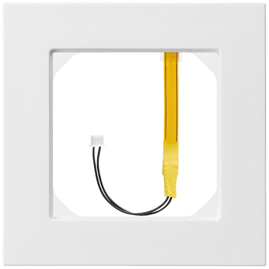 Abdeckrahmen kallysto.pro 1×1 weiss für Eckbeleuchtung blau