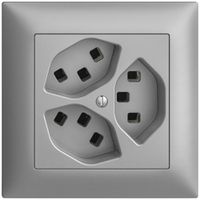 UP-Steckdose 3×T23 16A EDIZIOdue silver, mit Steckklemmen