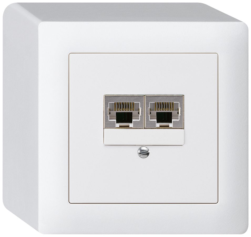 Scatola AP kallysto 2×RJ45s separato bianco