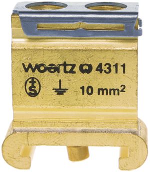 Schutzleiter-Reihenklemme Woertz 4…10mm² Schraubanschluss 2×1 Sonderprofil
