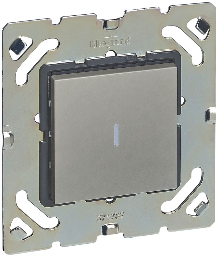 EB-Drucktaster ARTEOR, mit Befestigungsplatte, magnesium