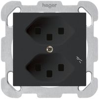 Presa INC Hager kallysto 2×T23 1×S B nero