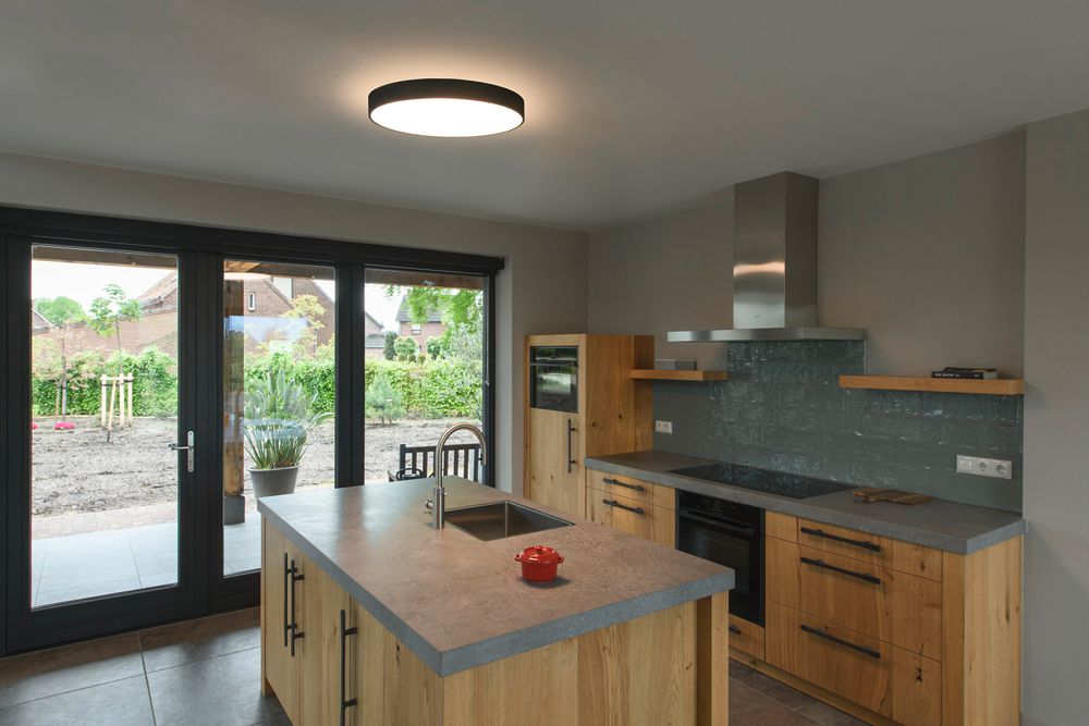 LED-Deckenleuchte SLV MEDO 60 39W 4550lm 927/930/940 IP50 DIM Ø600mm schwarz