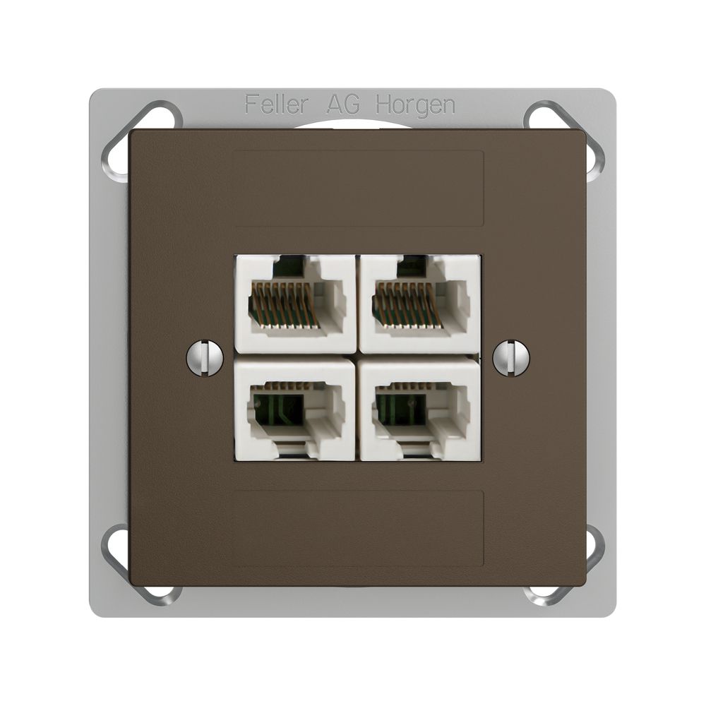 Presa INS 4×RJ45/u 4P sep.EDIZIOdue coffee ITplus